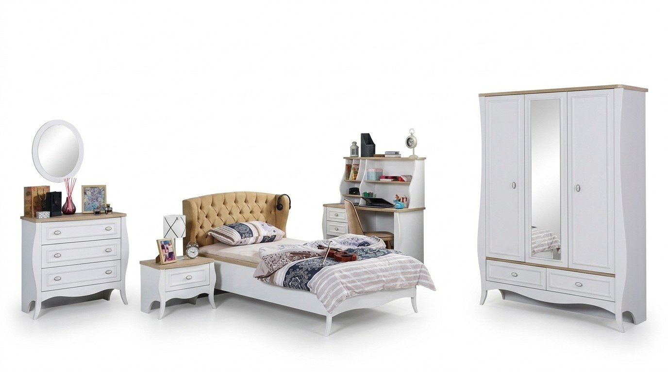 Kinderzimmer Jugendzimmer Schlafzimmer Modern Möbel Komplett Set Neu 5tlg