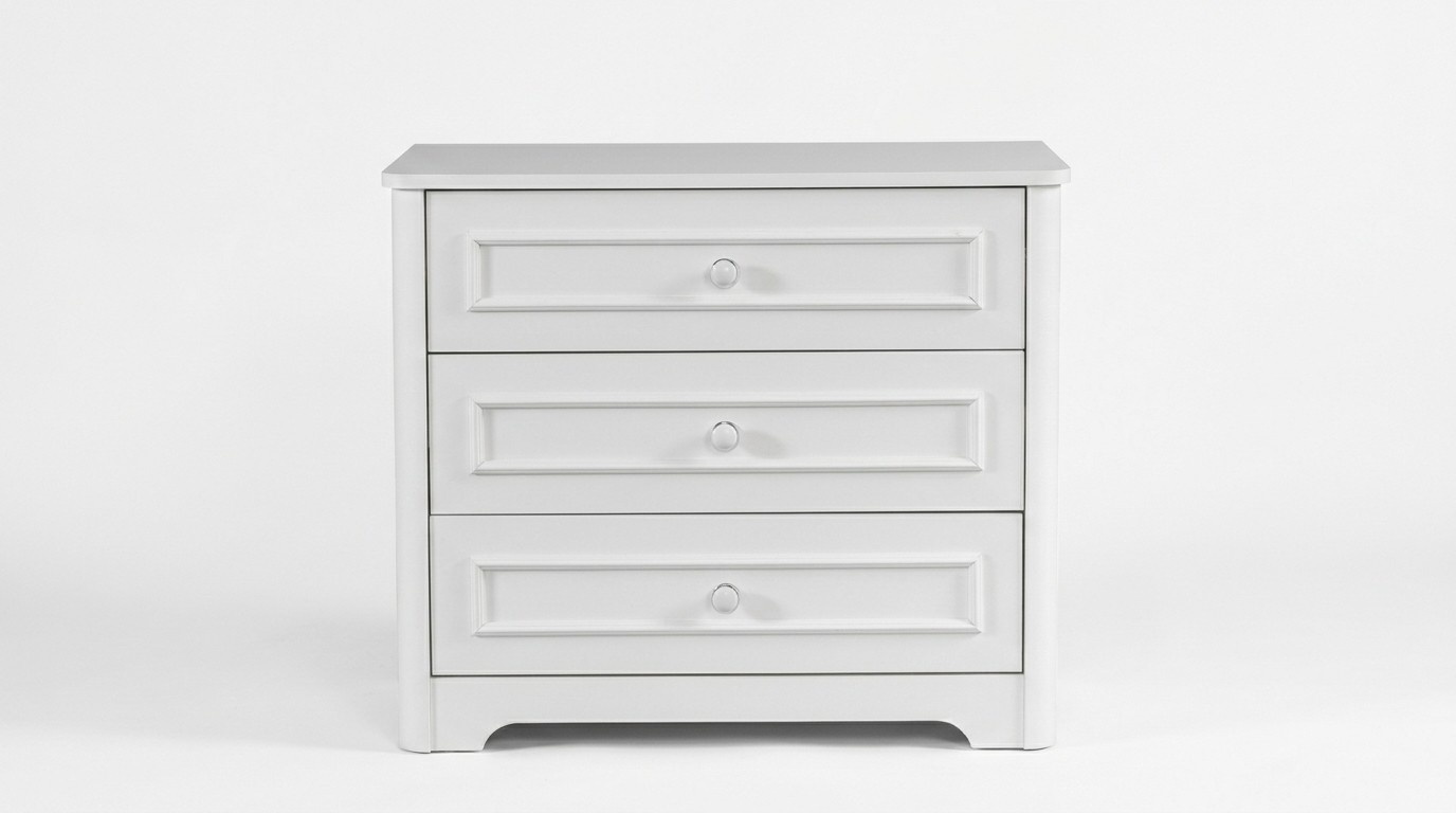 Kinderzimmer Möbel Designer Rundspiegel Weiße Holz Luxus Kommode 2tlg