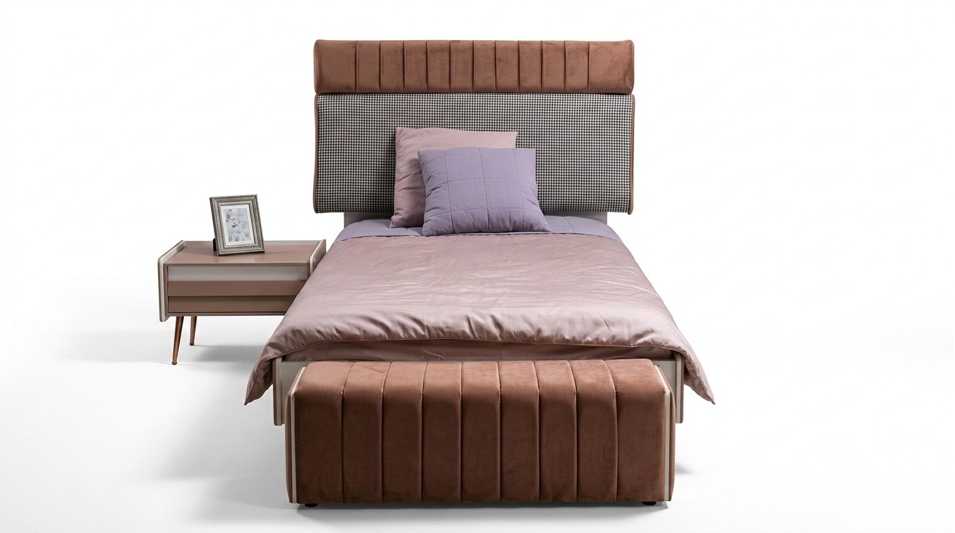 Kinderzimmer Set Jugendzimmer Bett + Nachttisch Modern Set Bett 2tlg. Neu