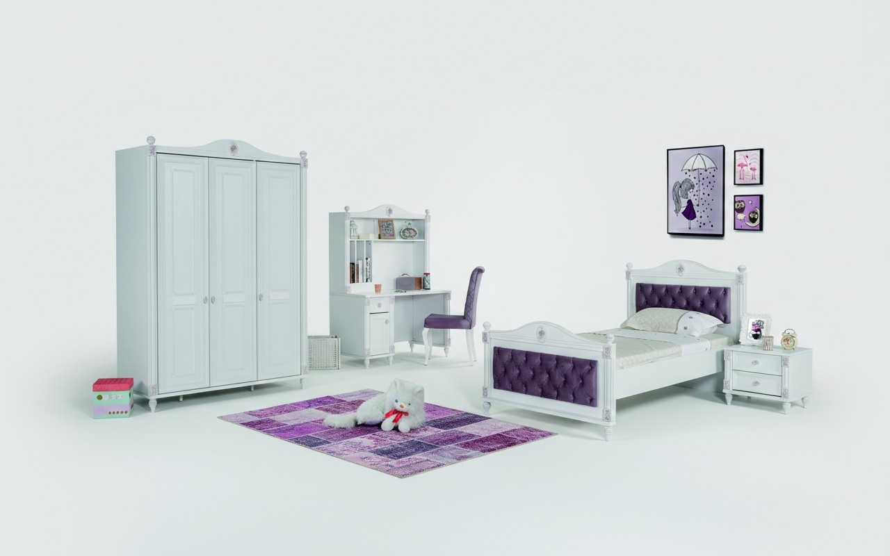Kinderzimmer Set Möbel Bett Nachttisch Kleiderschrank Möbel Set 4tlg