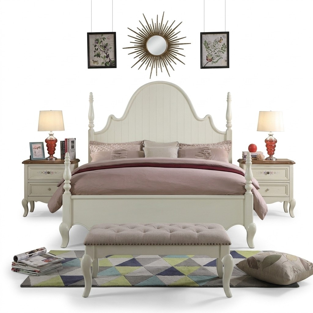 Set 3tlg Bett Doppelbett Klasse Schlafzimmer Betten 2x Nachttisch Holz 3tlg. Neu