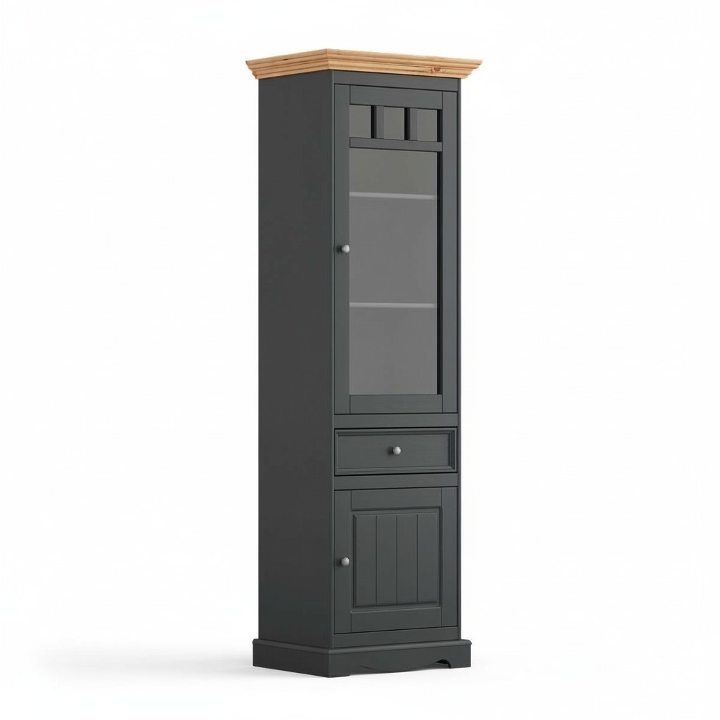 Klassisch Vitrine Vitrinen Schrank Handarbeit Vollholz Schränke Massiv Holz Neu