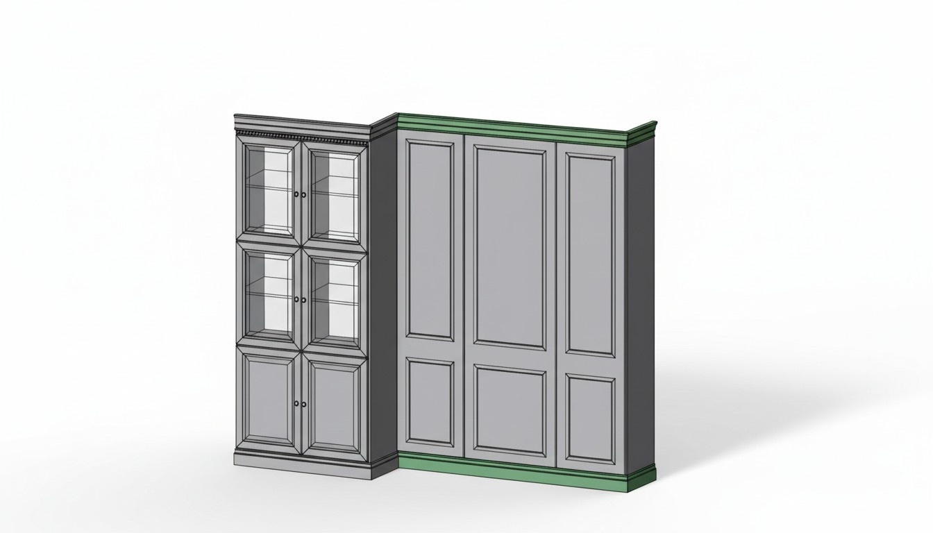 Klassische Abschlussleiste zum Paneel, Set L, R Element für Schrank System BA-26