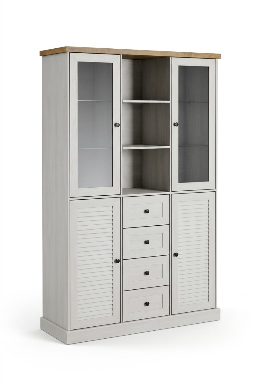 Klassische Anrichte Schrank Vitrinenschrank Vitrinen Anrichten Glas Schränke Neu