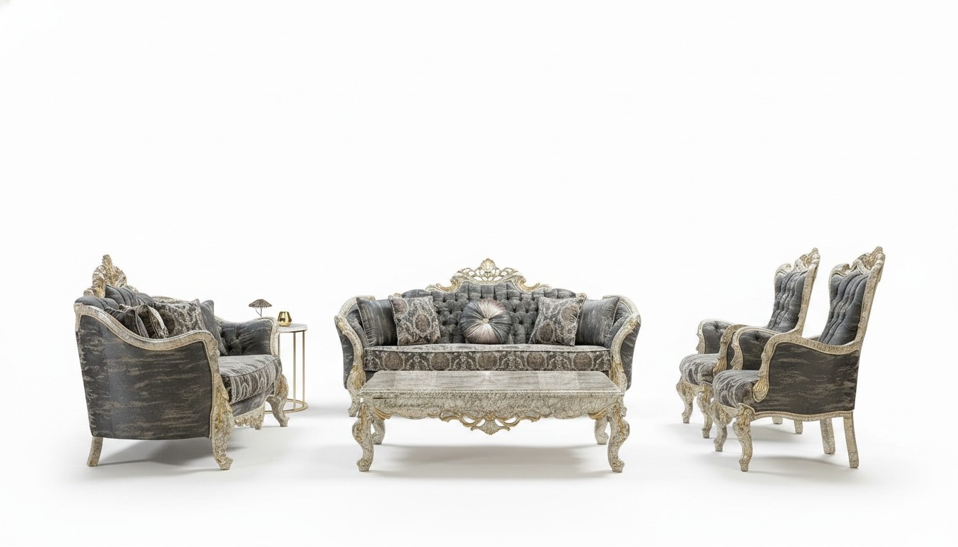 Barockes Chesterfield Sofa Set 5 Stück