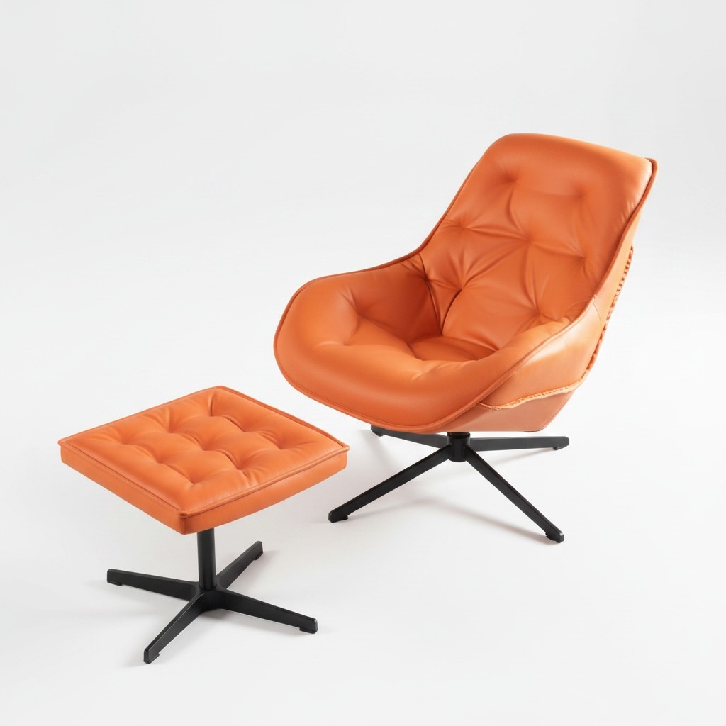 Moderne Design Polster Sessel Set Chesterfield Sitz Garnitur + Hocker