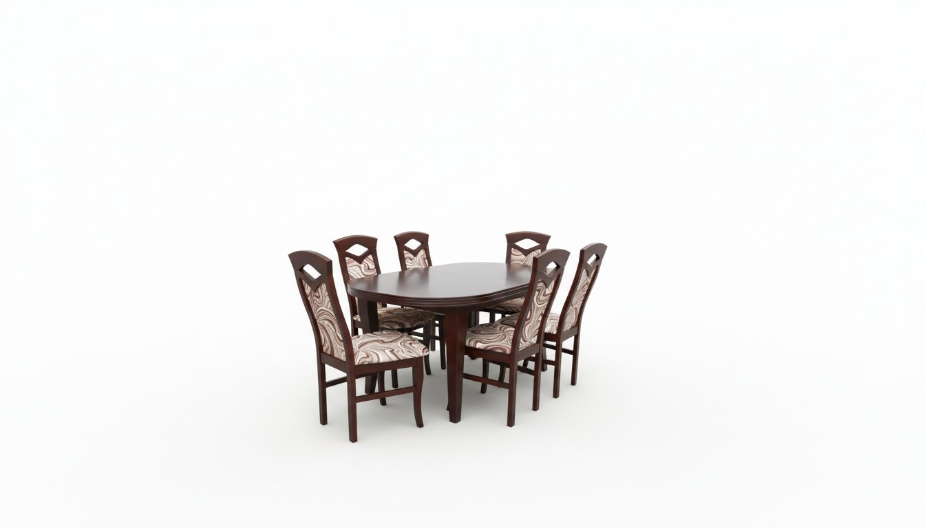 Klassische Esszimmer Garnitur Holztisch mit 6 Stühlen Stuhl Design Tisch