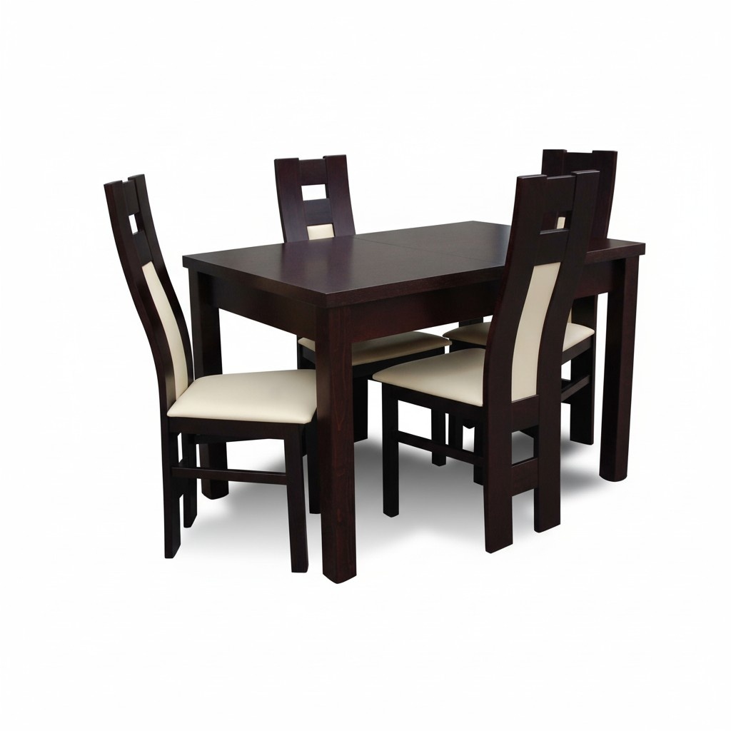 Klassische Esszimmer Garnitur Set Modern Tisch 4x Stühle Stuhl neu 5tlg. 70x120