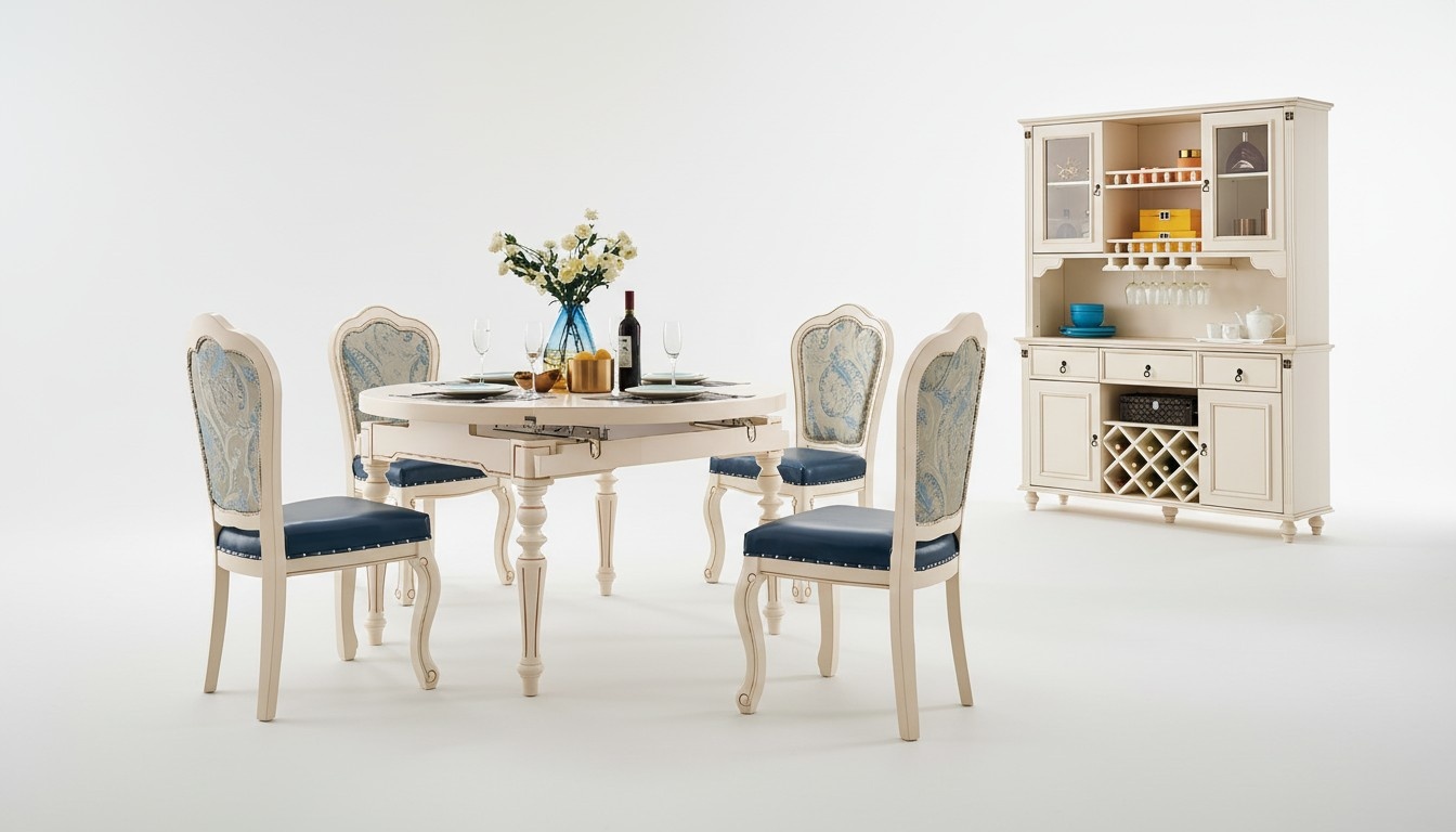 Klassische Esszimmer Garnitur Tisch mit 4 Stühlen Set Stuhl Gruppe Tische 5tlg