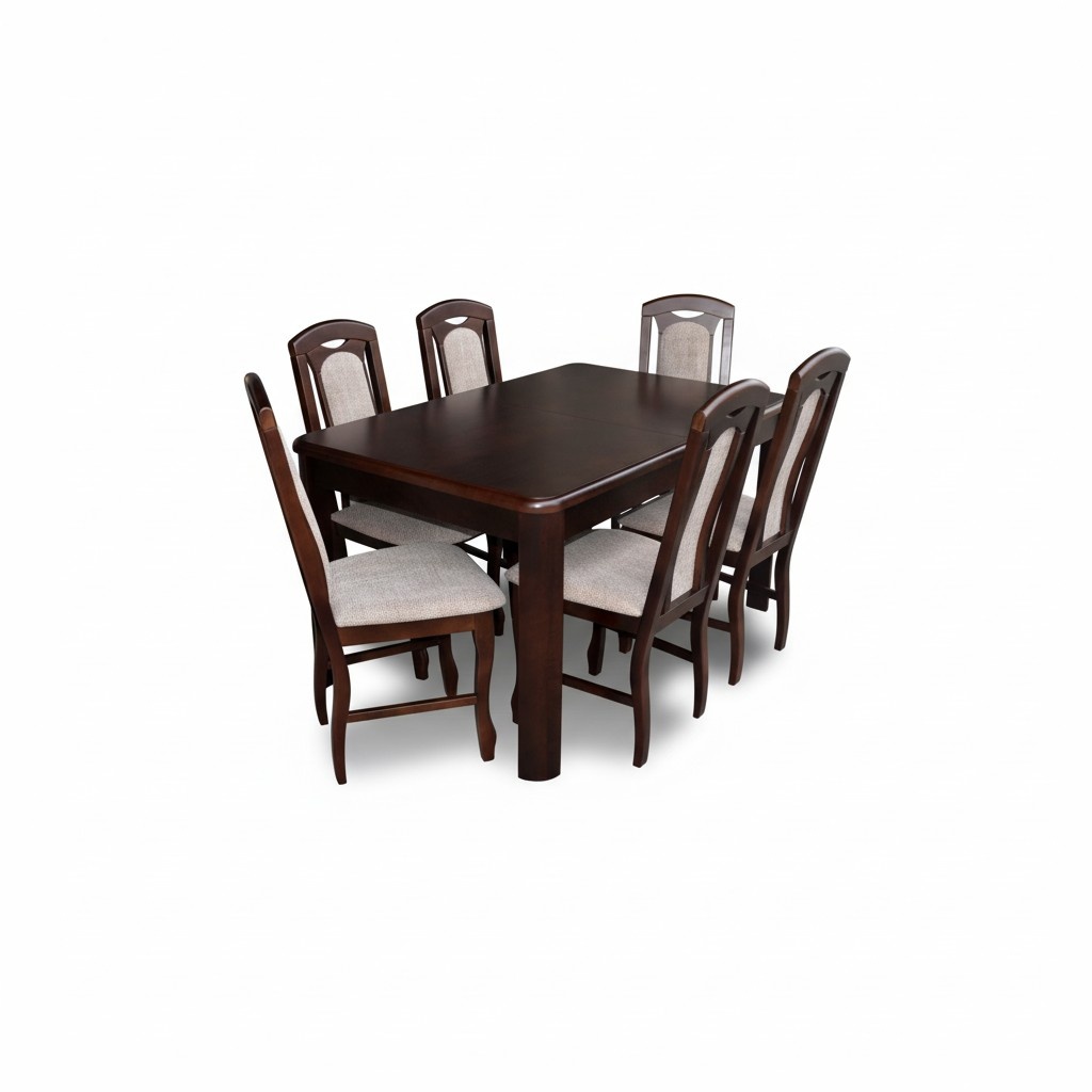 Klassische Esszimmer Möbel Essgarnitur Tisch Holz Komplett Set 7tlg. Essgruppe