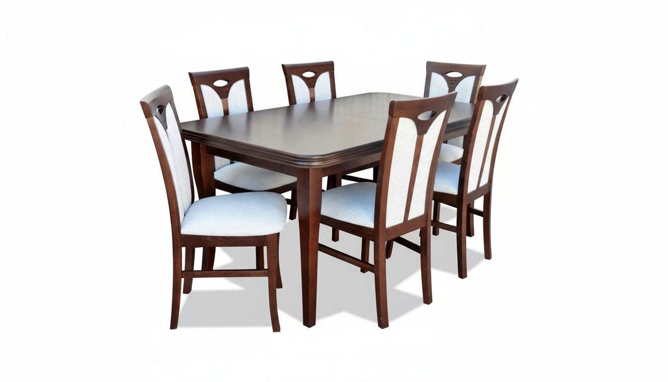 Klassische Esszimmer Möbel Essgarnitur Lehnstuhl Tisch Gruppe 7tlg. Set Modern