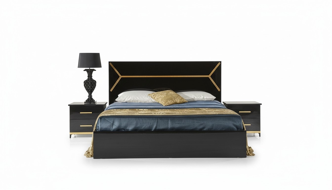 Modernes Schlafzimmer Set Bett 2x Nachttisch Kommode 3tlg. Set Betten