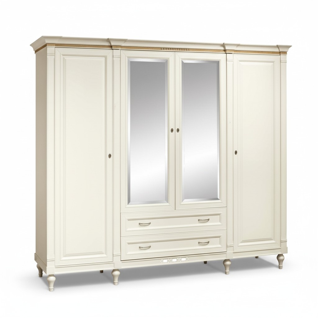 Klassische Schränke Schrank Schrankwand 4 Türen Holz Möbel Schlafzimmer