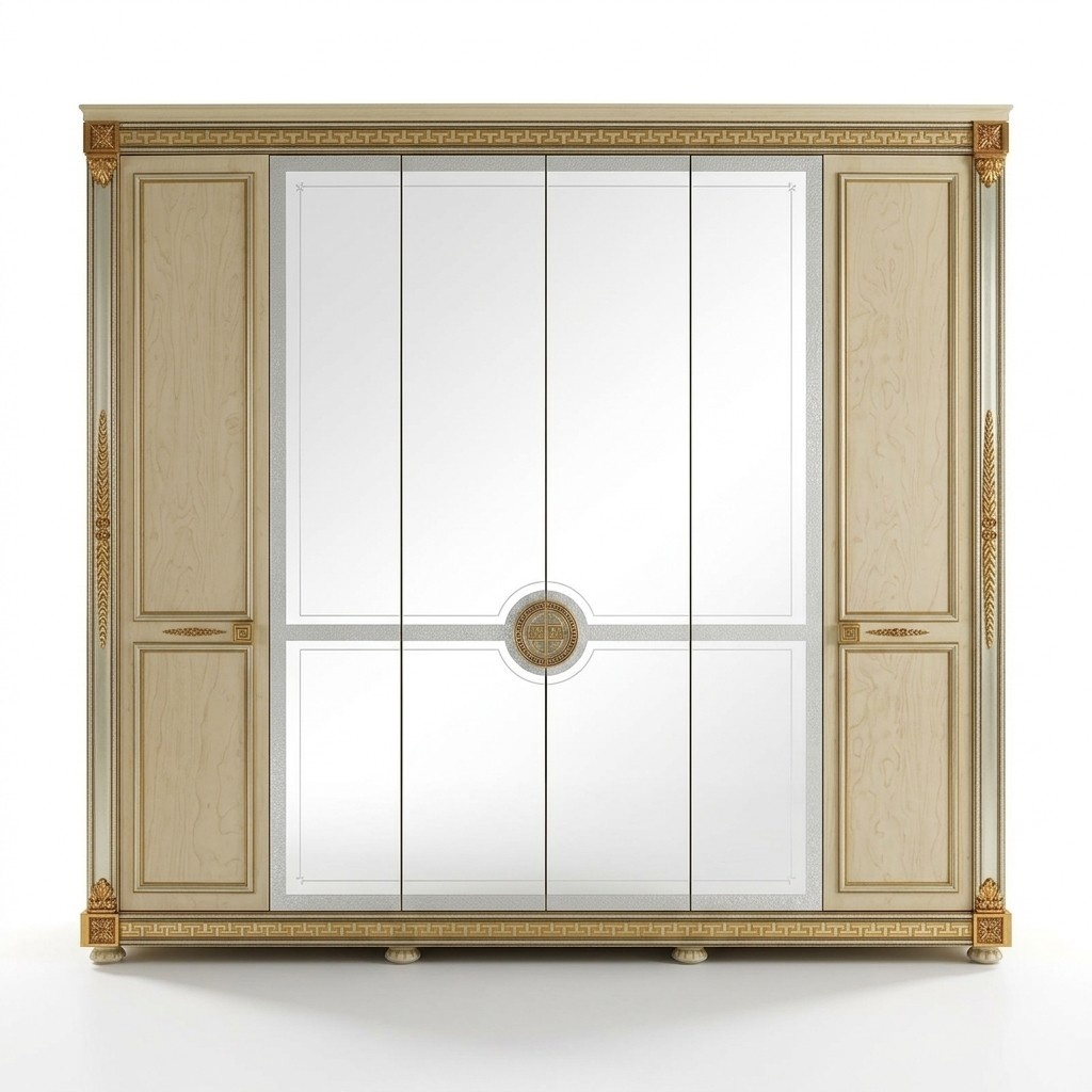 Klassische Schränke Schrank Schrankwand Kleiderschrank 6 Türen Holz Neu Möbel