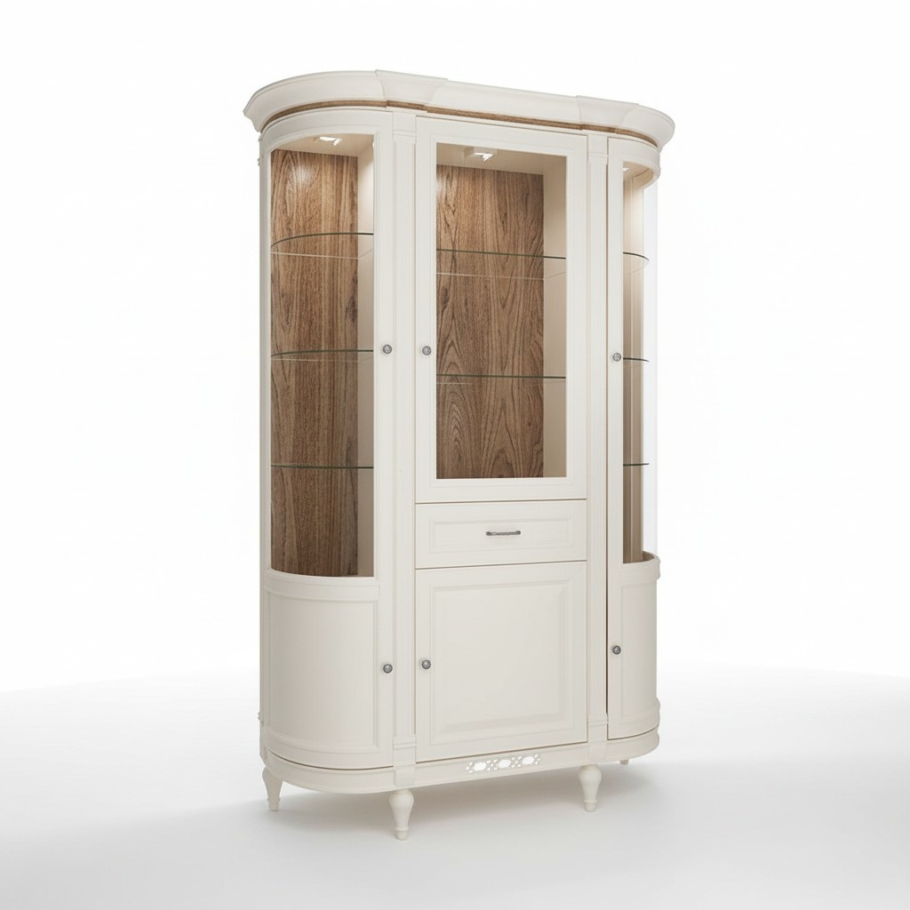 Klassische Schränke Vitrine Holz Edler Luxus Glas Schrank Holz Regal