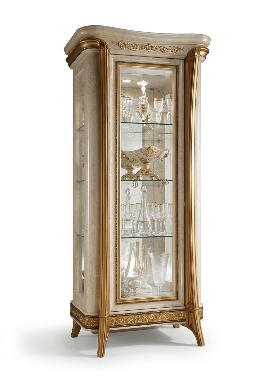 Klassische Schrank Bücherschrank Bücherregal Vitrine Vitrinenschrank Glasschrank