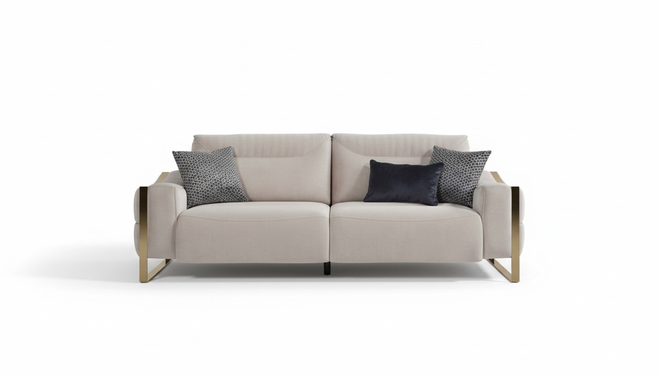 Klassische Sofa 3 Sitz Design Wohnzimmer Polster Holz Polster Moderne Luxus Weiß
