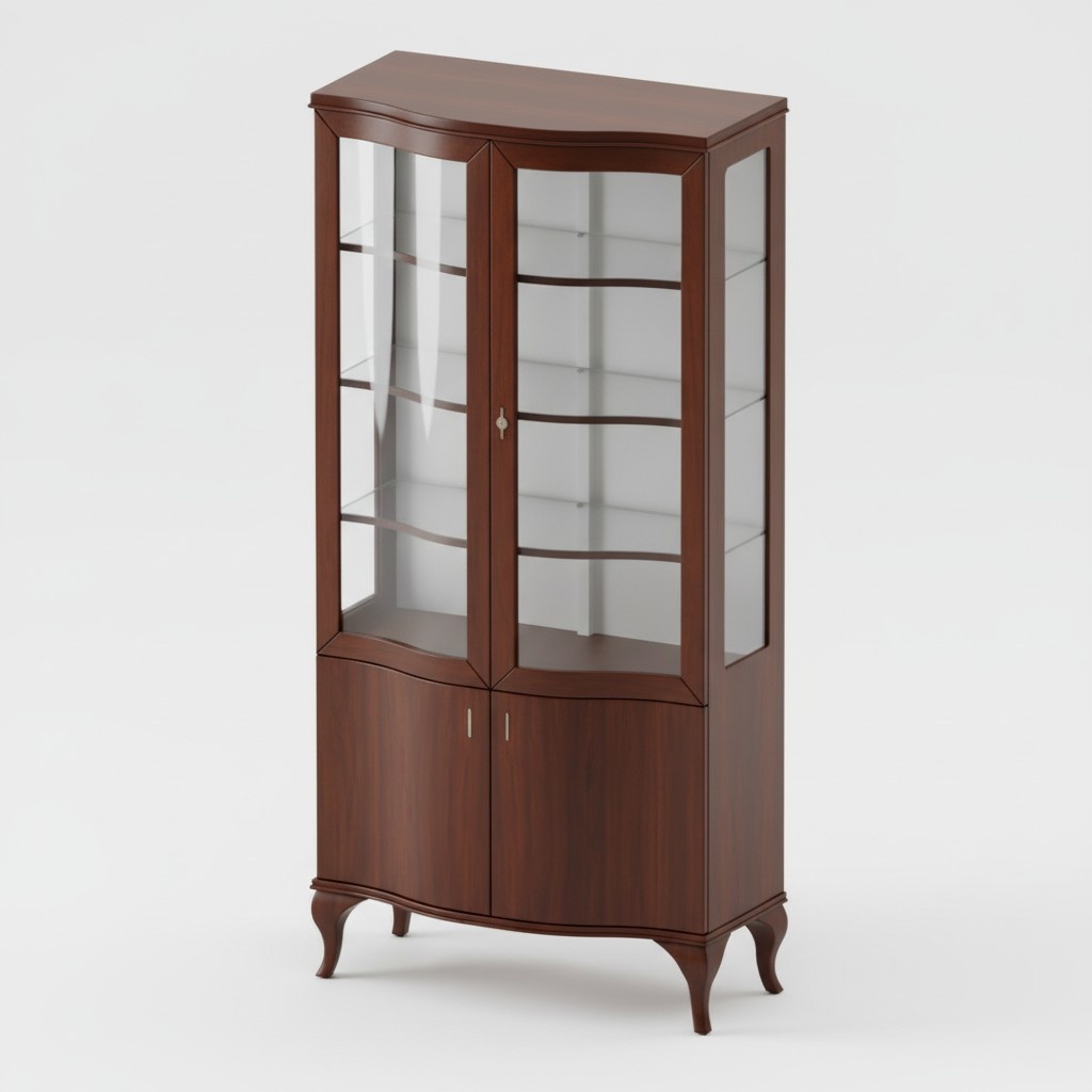 Klassische Vitrine Schrank Schränk Vitrinen Holz Wohnzimmer Anrichten