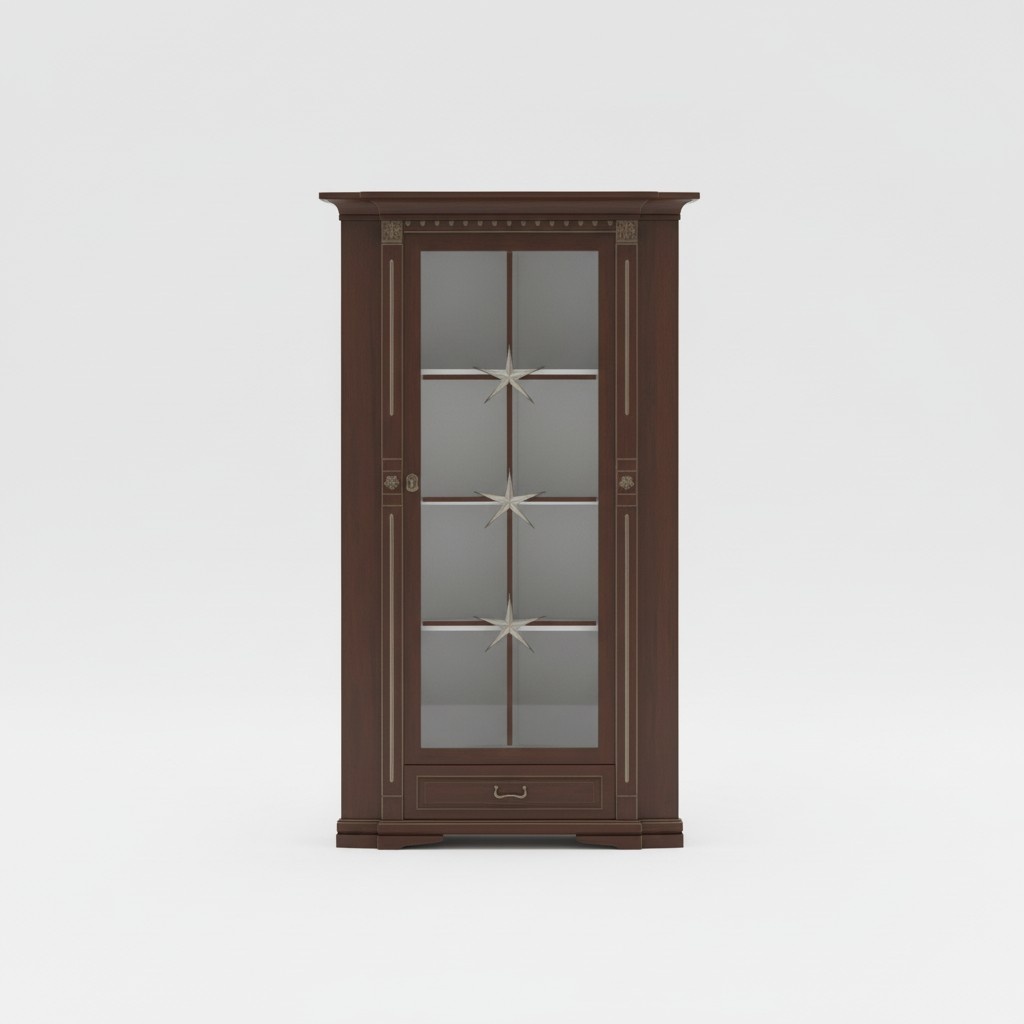 Klassische Vitrine Vitrinenschrank Vitrinen Glasschrank Schrank Kolonial OW-N