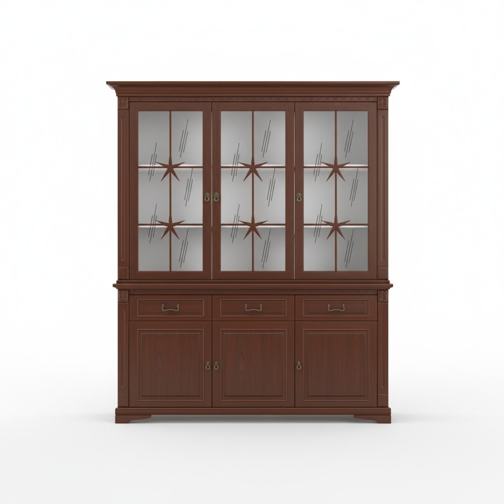 Klassische Vitrine Vitrinenschrank Vitrinen Glasschrank Schrank Kolonial Neu OK3