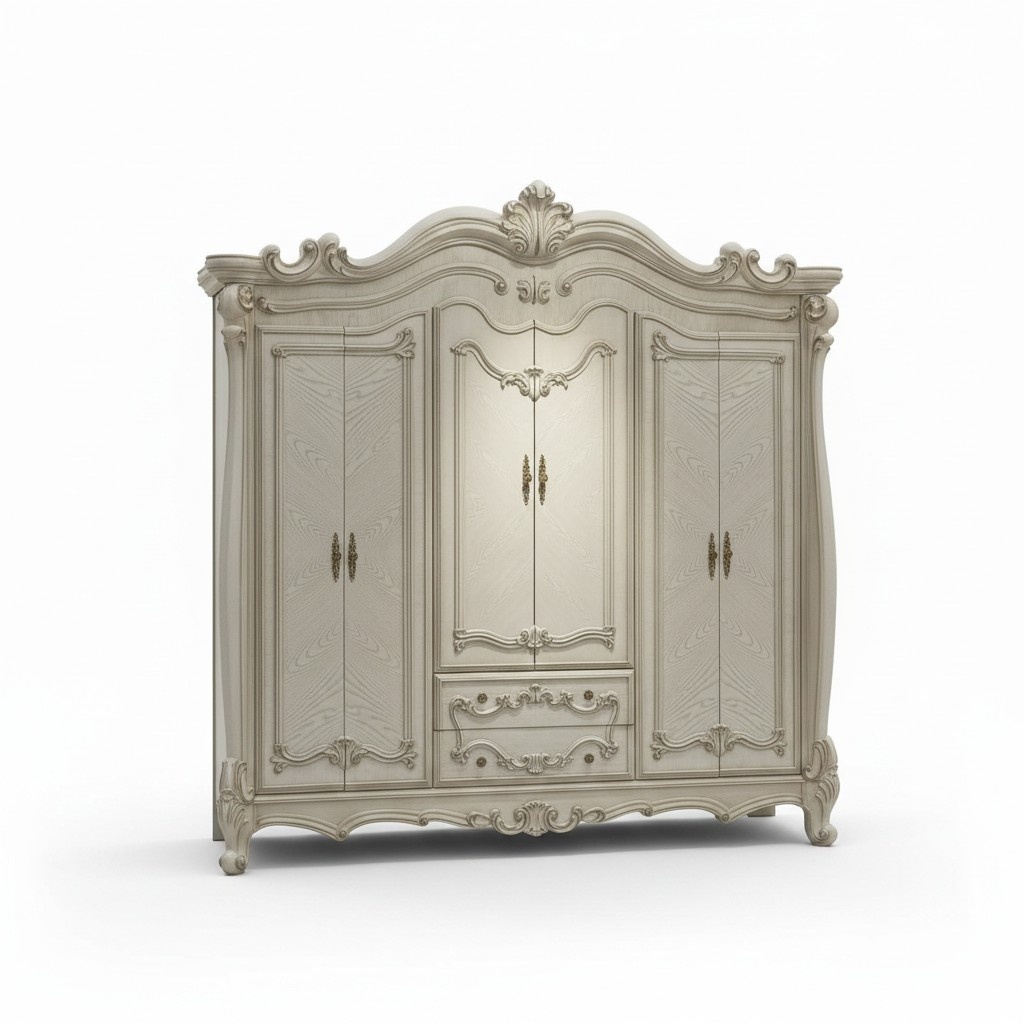 Klassischer Antik Stil Kleiderschrank Schrank Holz Garderobe Schlafzimmer