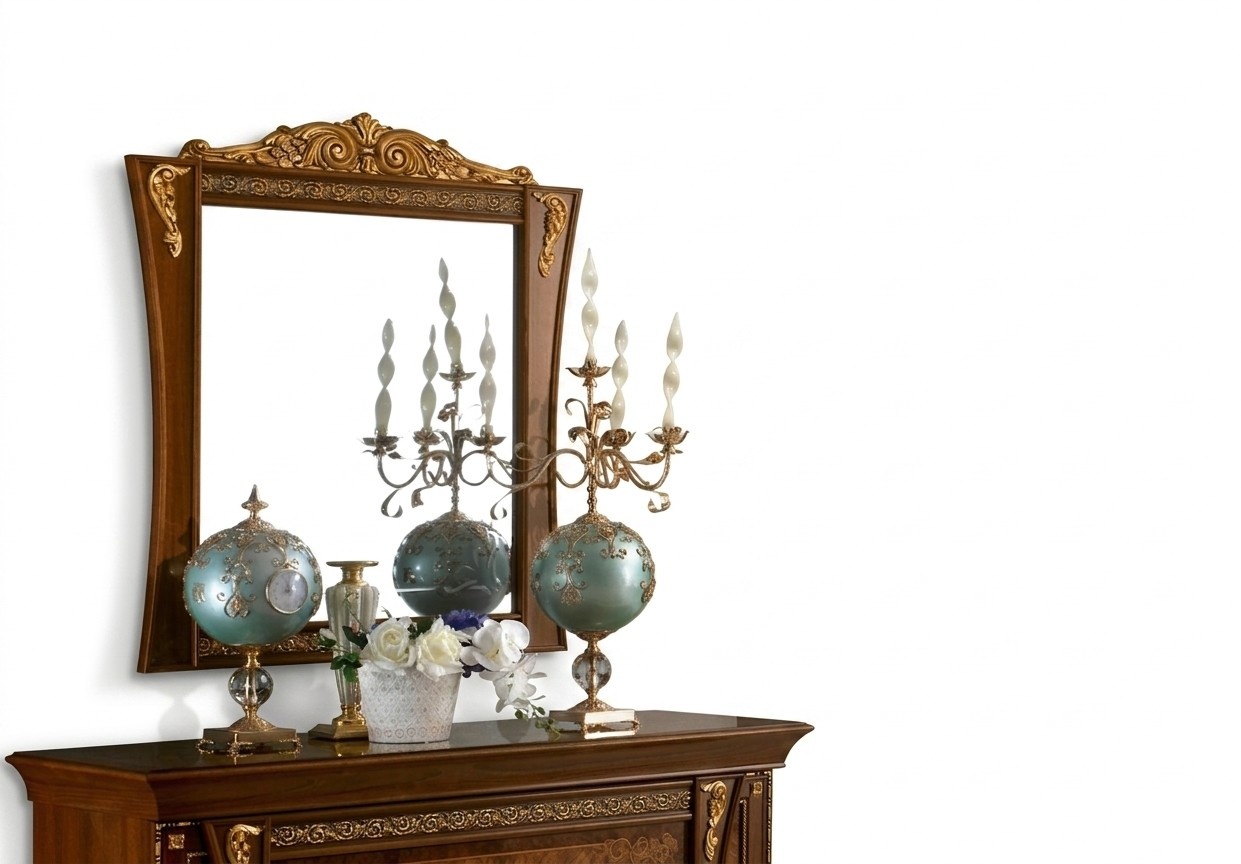 Klassischer Designer Spiegel Italienische Möbel Wandspiegel Holz Spieglein Deko