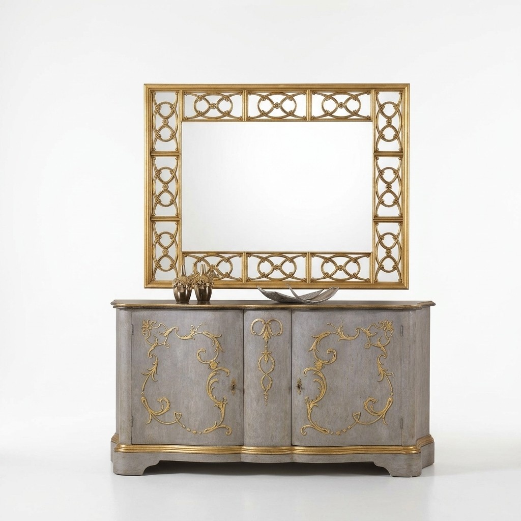 Klassischer Designer Spiegel Wandspiegel Barock Rokoko 150x114cm Holz Rahmen