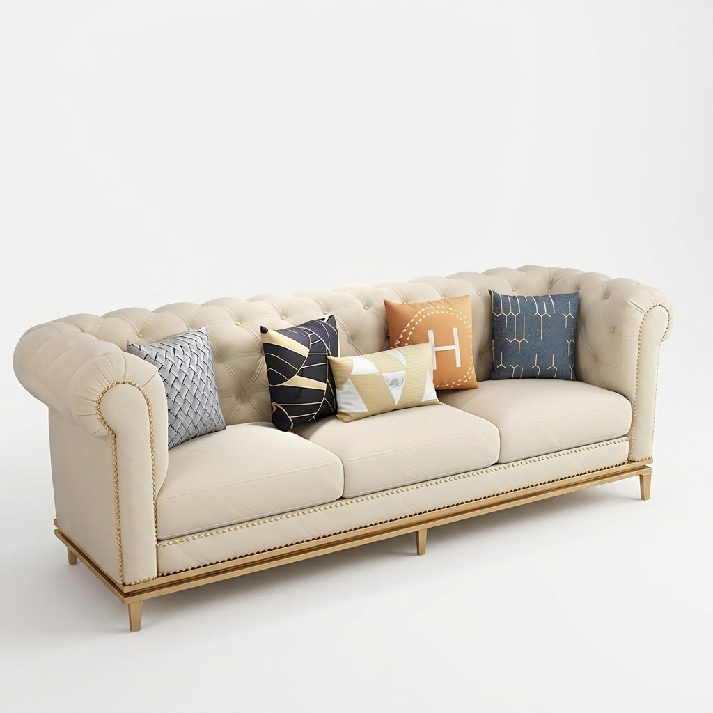 Klassischer Dreisitzer Sofa 3 Sitzer Design Chesterfield Italienische Stil Möbel