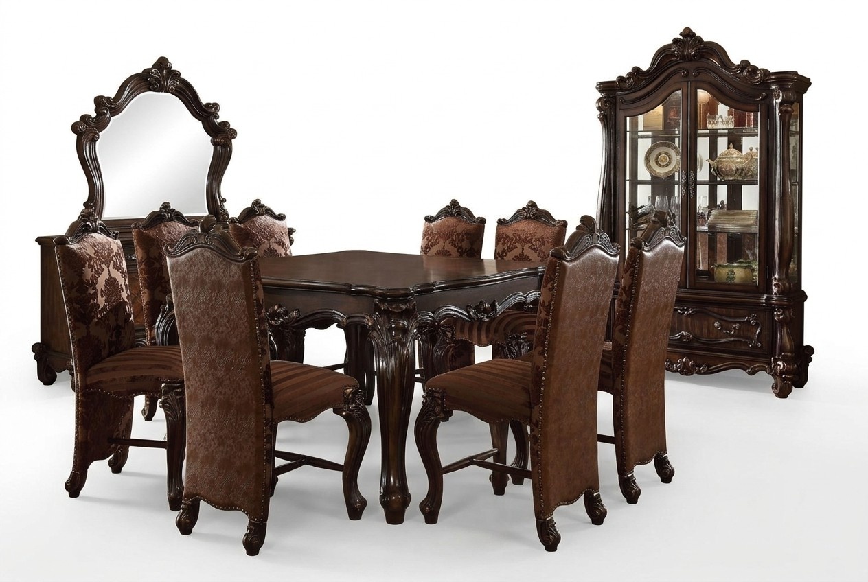 Klassischer Esstisch Tisch Holz Esszimmer Garnitur 8x Stuhl Set Stühle 9 tlg
