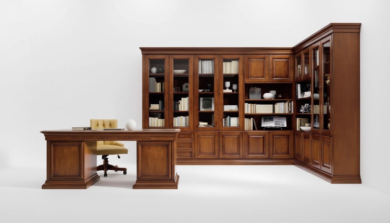 Klassischer Schreibtisch Büromöbel Holzmöbel Braun Tisch Möbel Büro