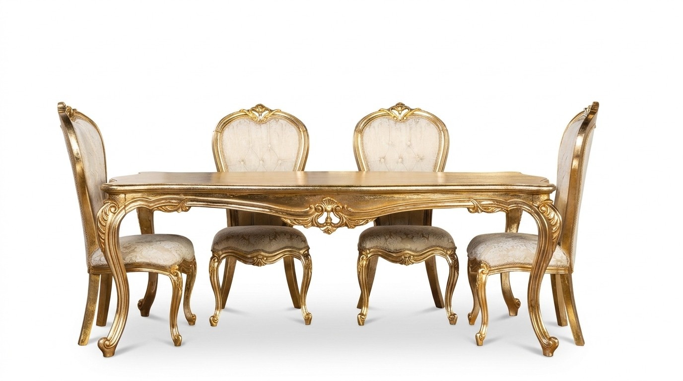 Klassischer Stuhl Esszimmer Beige Essstühle Design klassisch Luxus Stühle