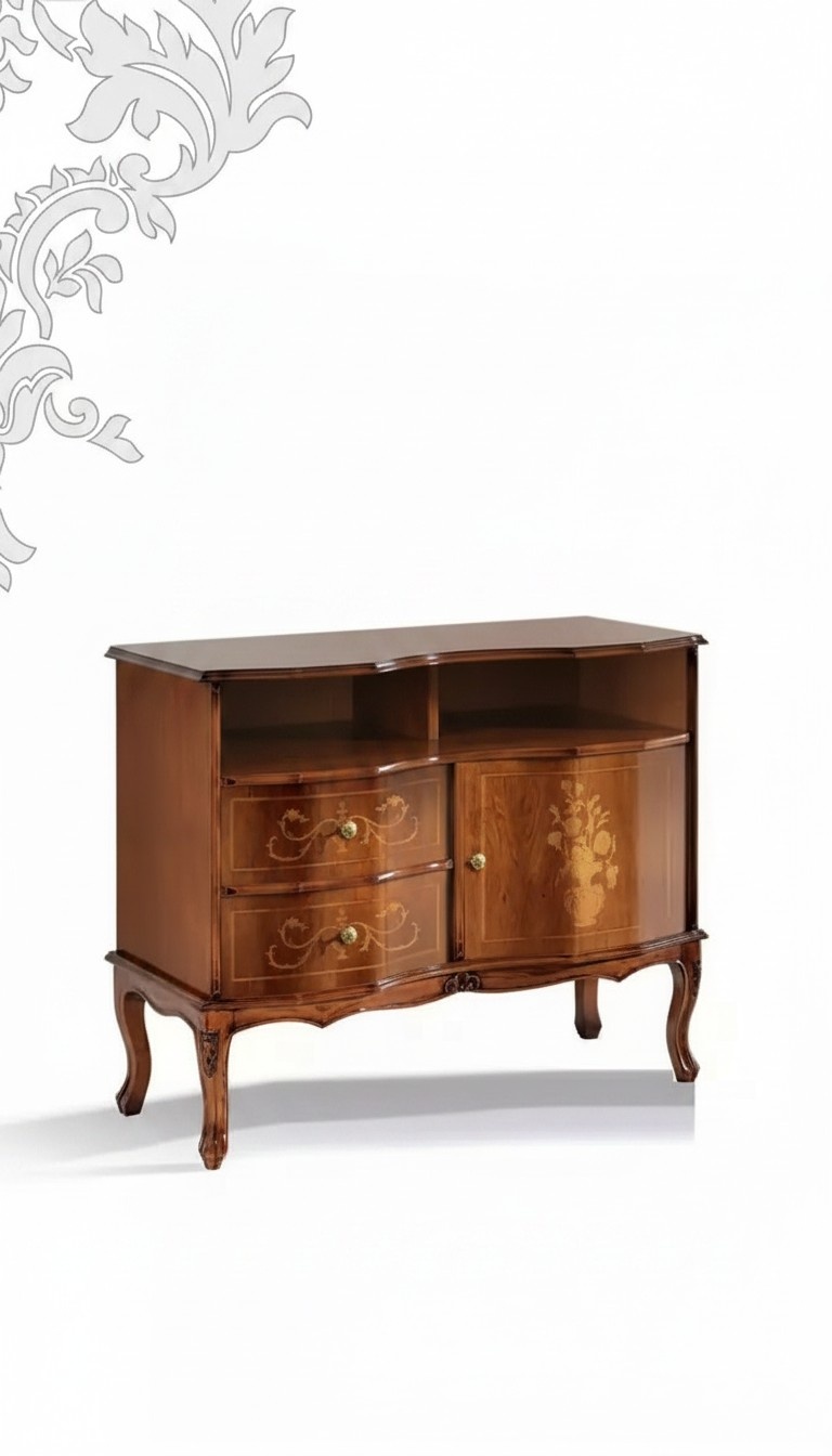 Klassischer TV-Ständer Luxus Sideboard Schubladen Wohnzimmer Möbel Holz