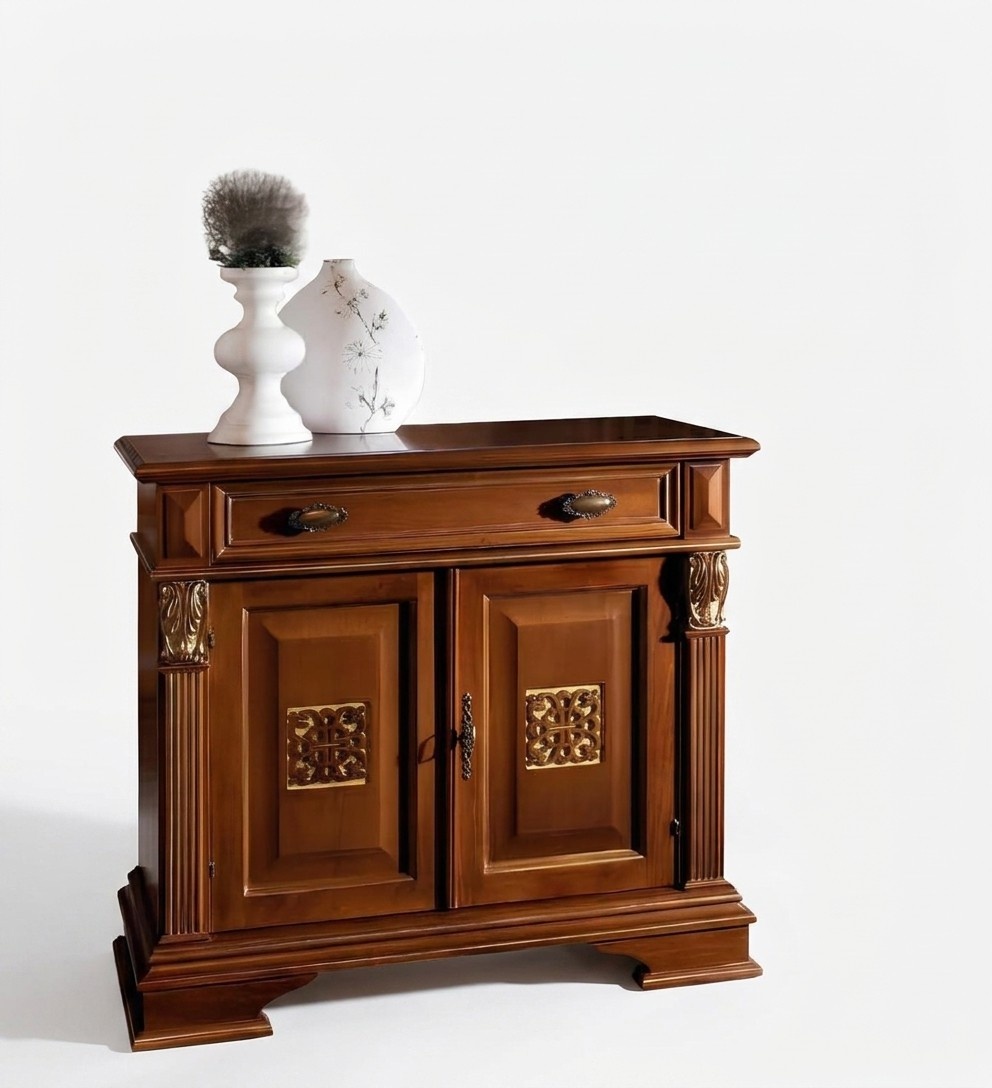 Klassischer Wandschrank Anrichte Holz Buffet Vitrine Luxus Schrank Möbel
