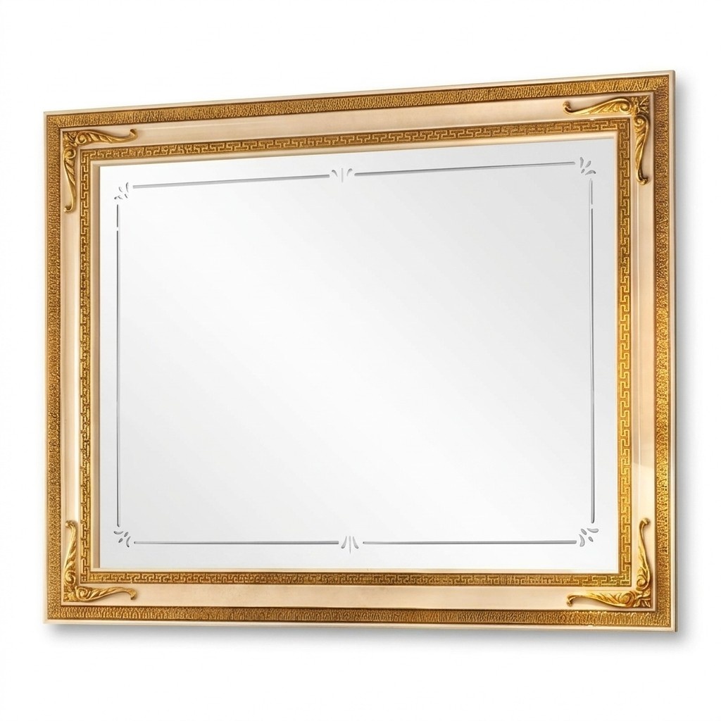 Klassischer Wandspiegel Holzrahmen Spiegel Möbel Gold 170x110 Holz Rahmen Wand