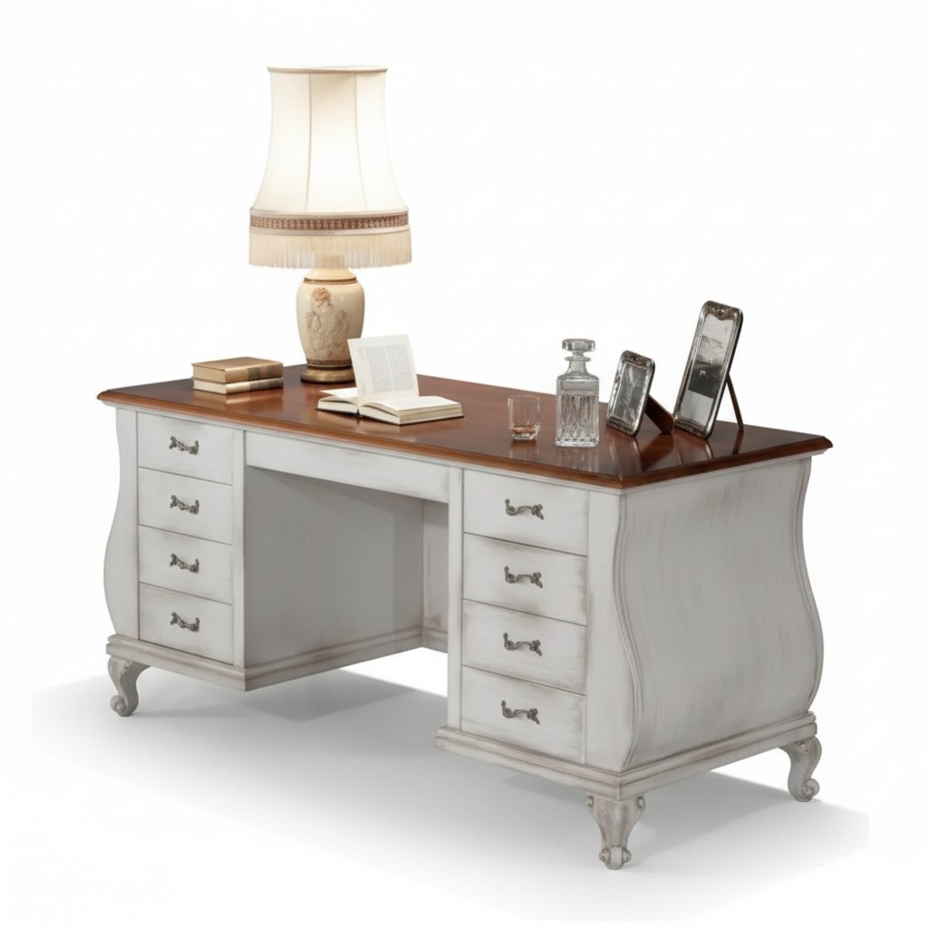 Klassischer weißer Schreibtisch Tisch Büromöbel 180x80 Schreibtische