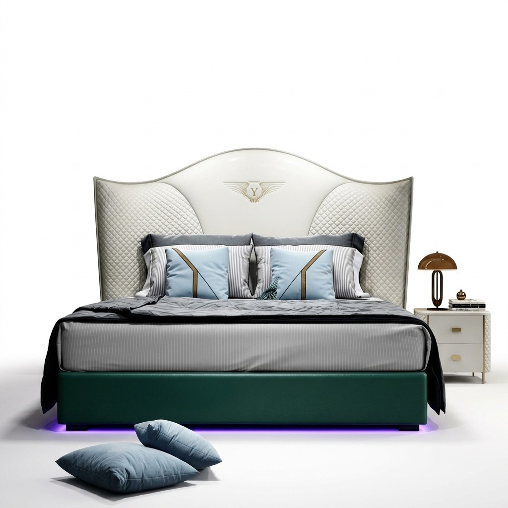 Klassisches Bett Barock Stil Doppel Betten Schlafzimmer 180x200cm