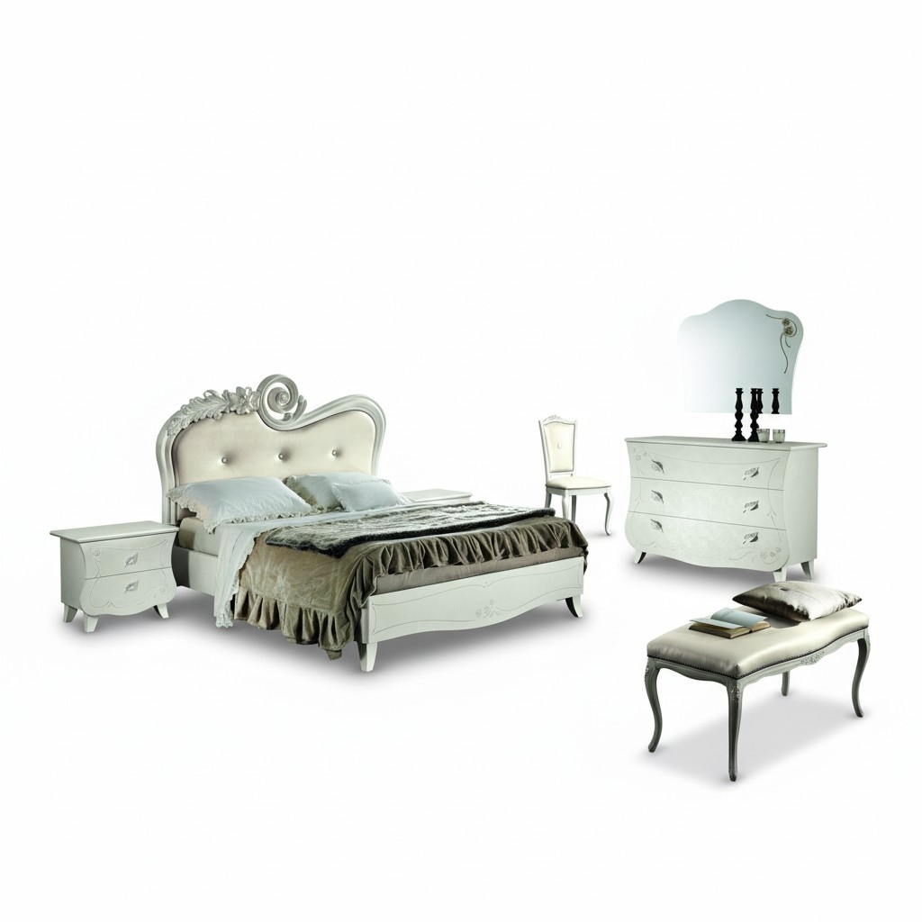 Klassisches Bett Luxus Betten Chesterfield Möbel Schlafzimmer Barock Hotel Stoff