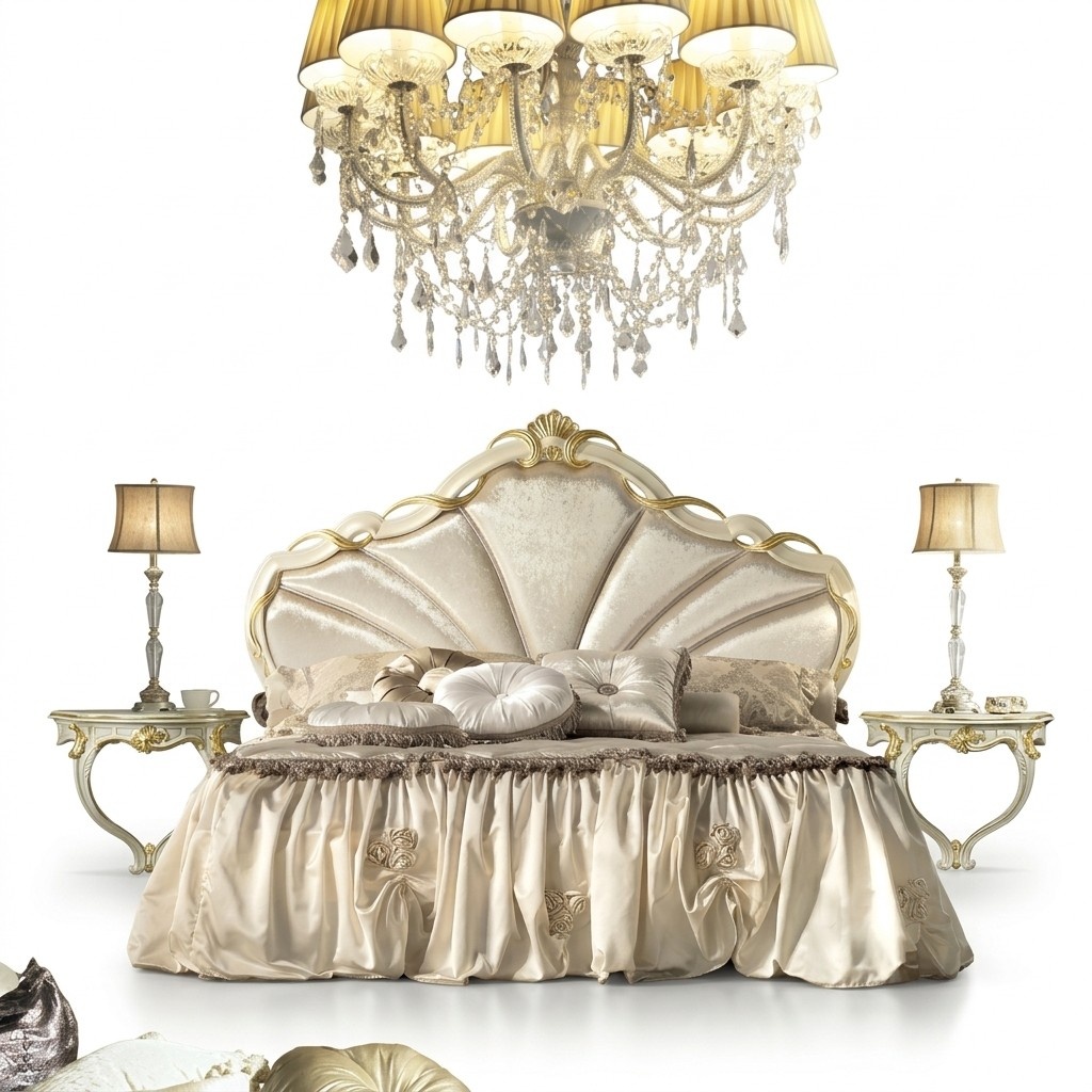 Klassisches Bettgestell Betten - Doppel Bett 180x200cm - Barock Rokoko