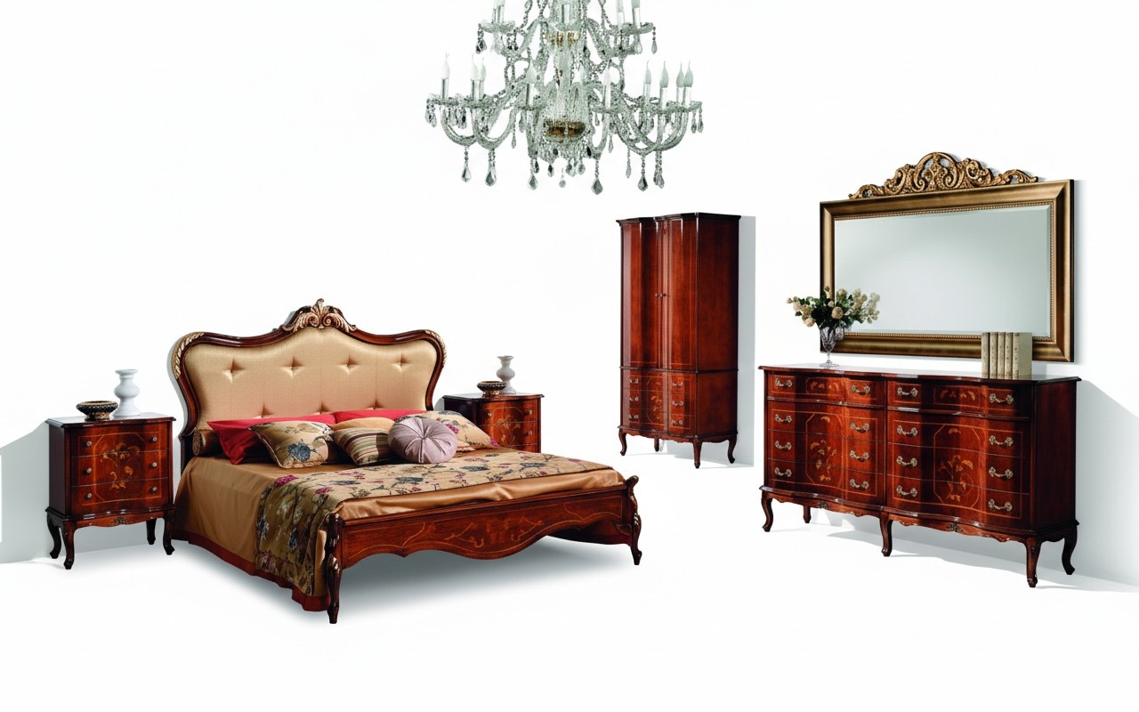 Klassisches Chesterfield Bett Möbel Swarovski Steine Doppel Polster Betten