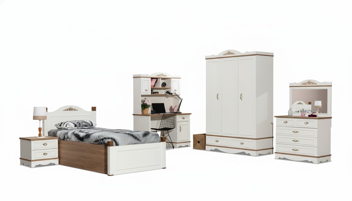 Klassisches Kinderzimmer Jugendzimmer Schlafzimmer Set Komplett 5tlg.