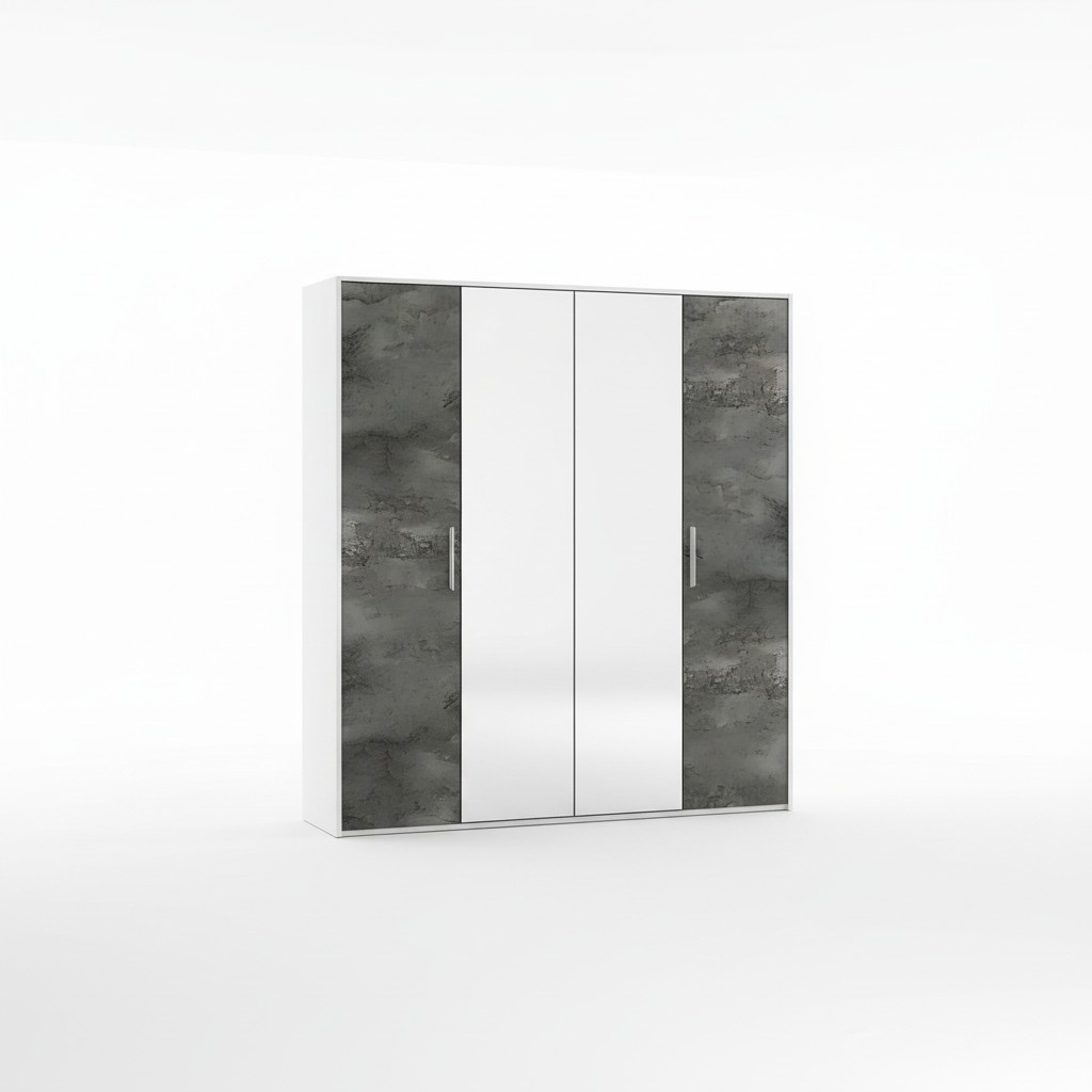 Kleiderschrank 4 Türen Schrank Garderobe Modern Schränke Holz Schlafzimmer Neu