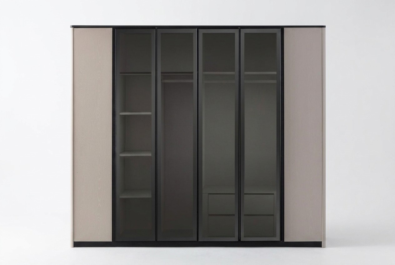 Kleiderschrank Garderobenschrank Schrank Moderne Holzschrank Grau