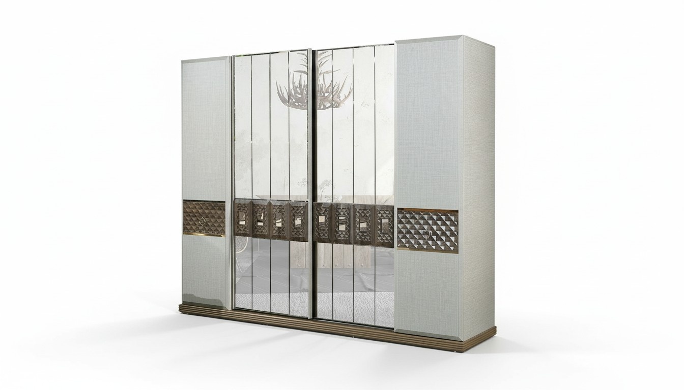 Kleiderschrank Holz Schrank Schlafzimmer Möbel Design Schränke Grau Italien