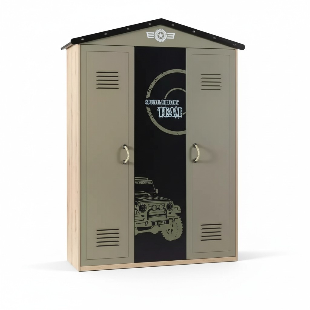 Kleiderschrank Holzschrank Luxus Schrank Möbel Holz 3 türig 0Design Grün