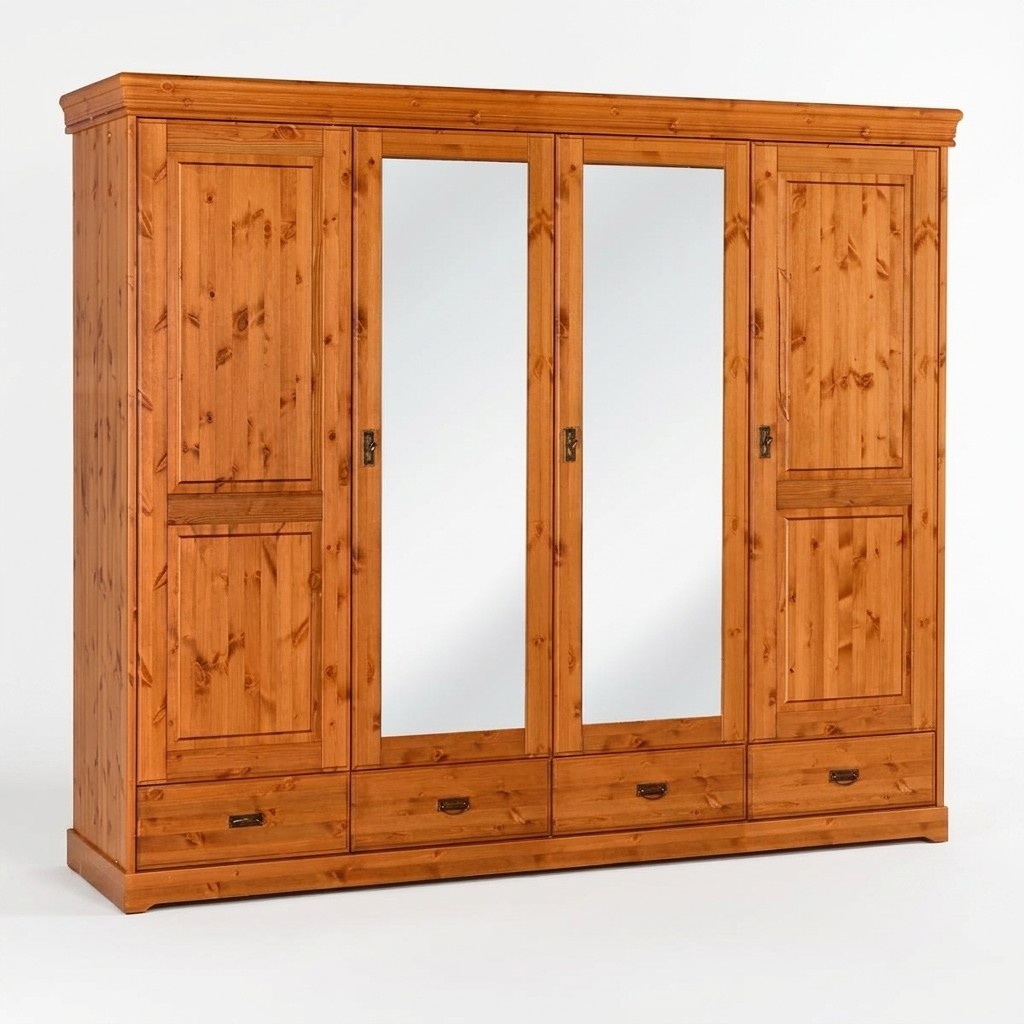Kleiderschrank Landhaus Stil Möbel Schrank Holz Schlafzimmer Schränke Braun Neu