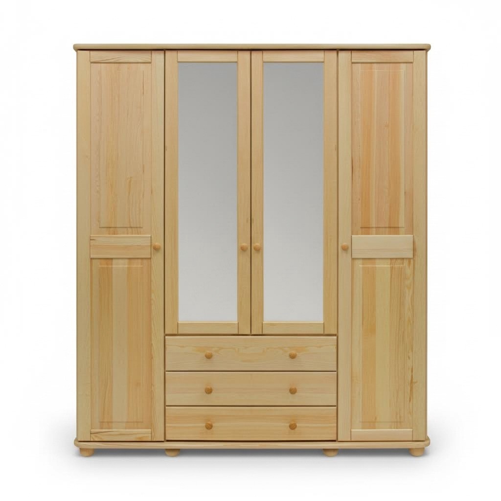 Kleiderschrank Schränke Schrank Schrankwand 4 Türen Holz Möbel Schlafzimmer Neu