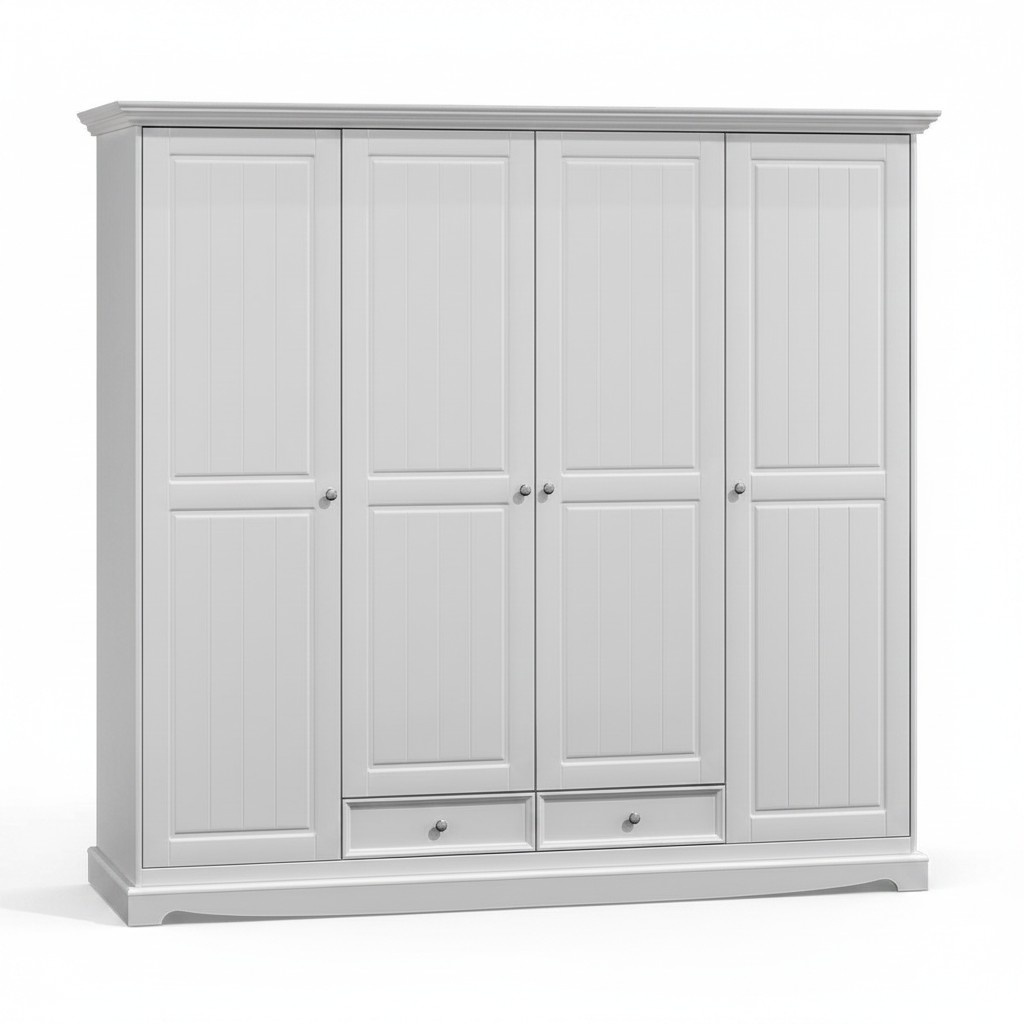 Kleiderschrank Schränke Schrank Schrankwand Klassische Holz Landhaus Weiß Neu