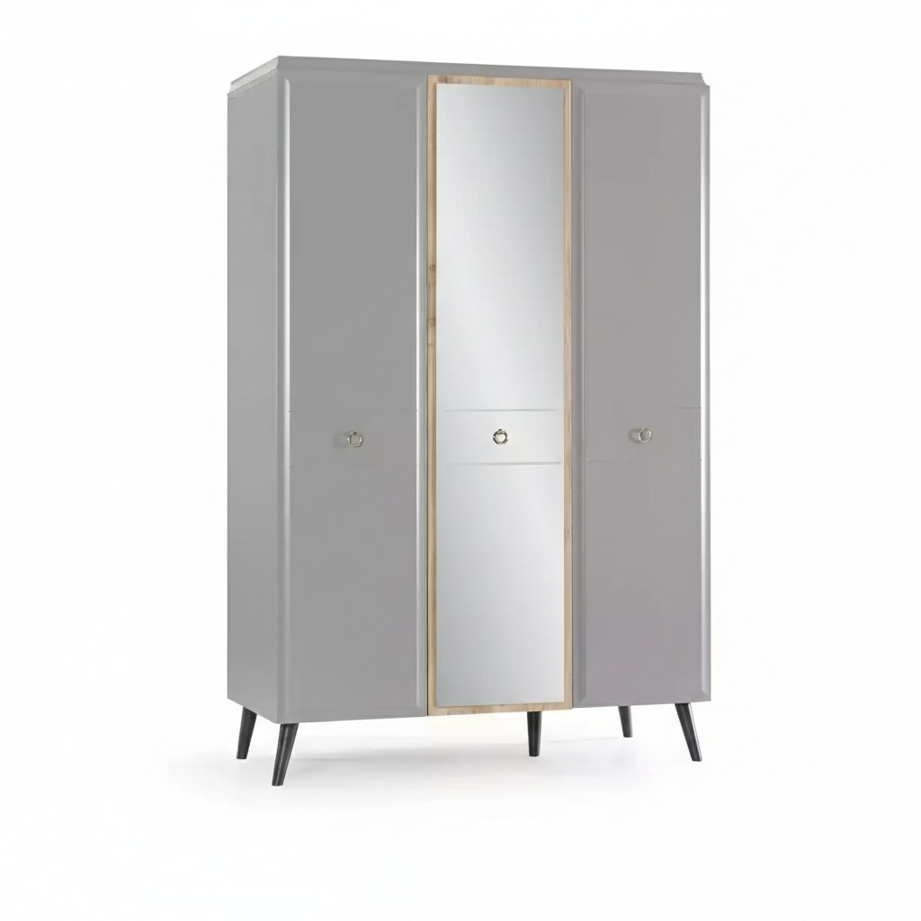 Kleiderschrank Schrank Holzschrank Schlafzimmer Möbel Holz Grau Luxus