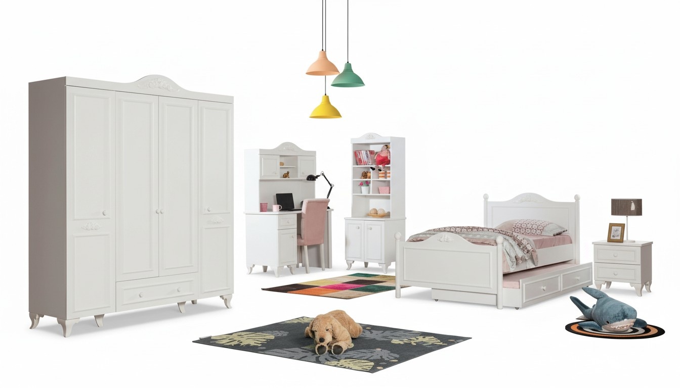 Kleiderschrank Schrank Klassische Schränke Möbel für Schlafzimmer Weiß