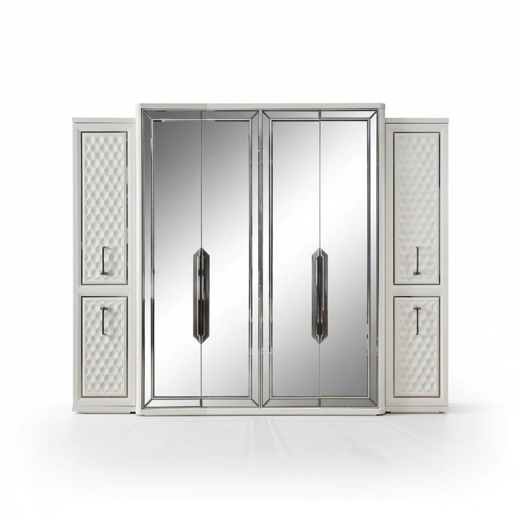 Kleiderschrank Schrank Luxus Holz Schränke Design Möbel Schlafzimmer Weiß Neu